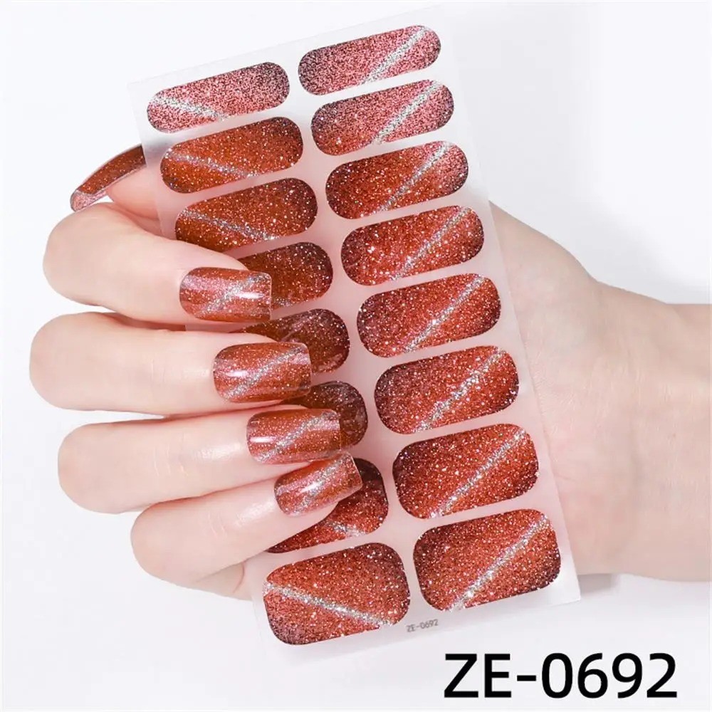 Full Size Nail Wraps Stickers Polish Look Art Self Stick Strips USA