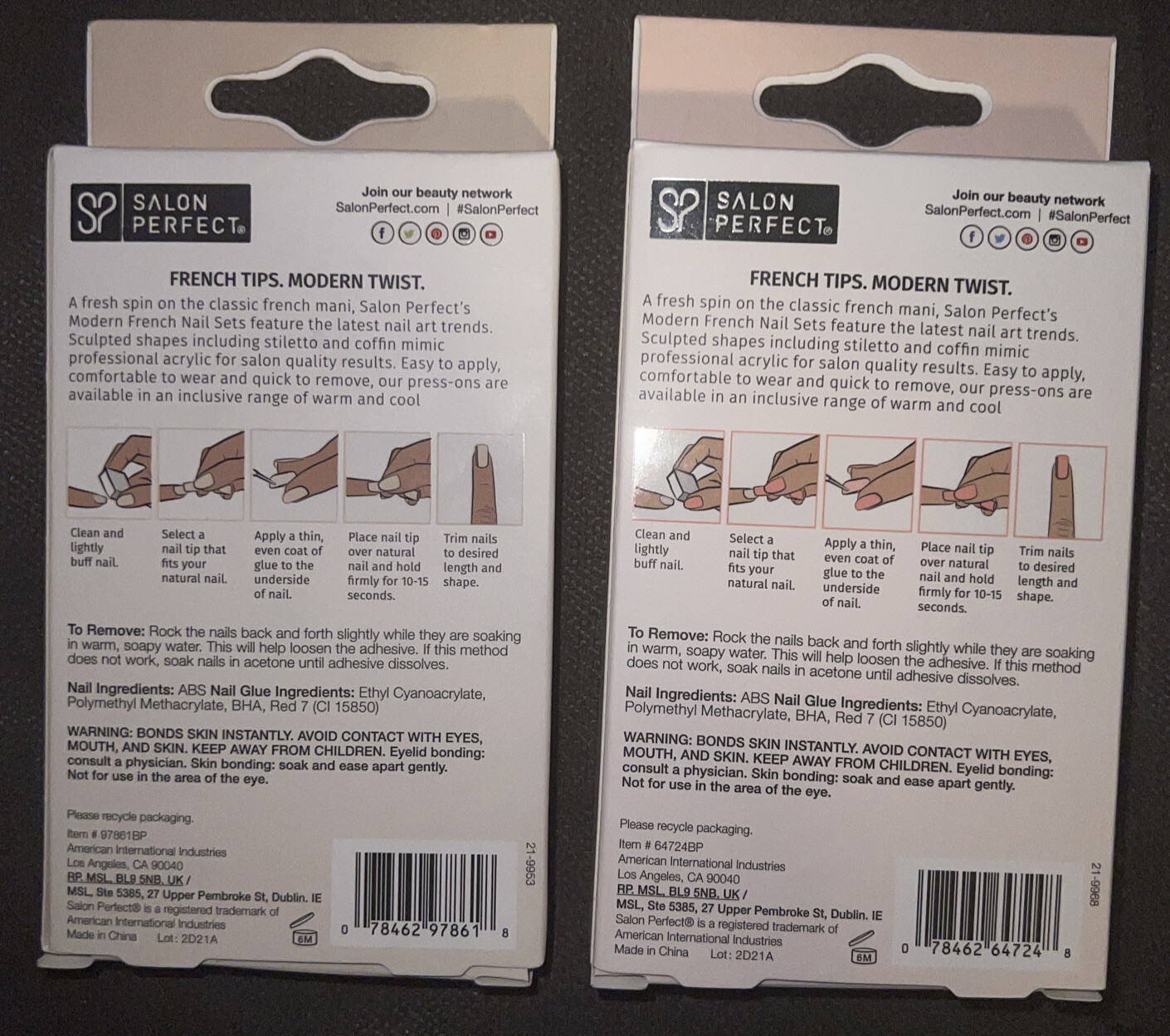 Lot Of 2 Salon Perfect’s Modern French Cheetah & Black Swirl Nail Sets💅{30Each}