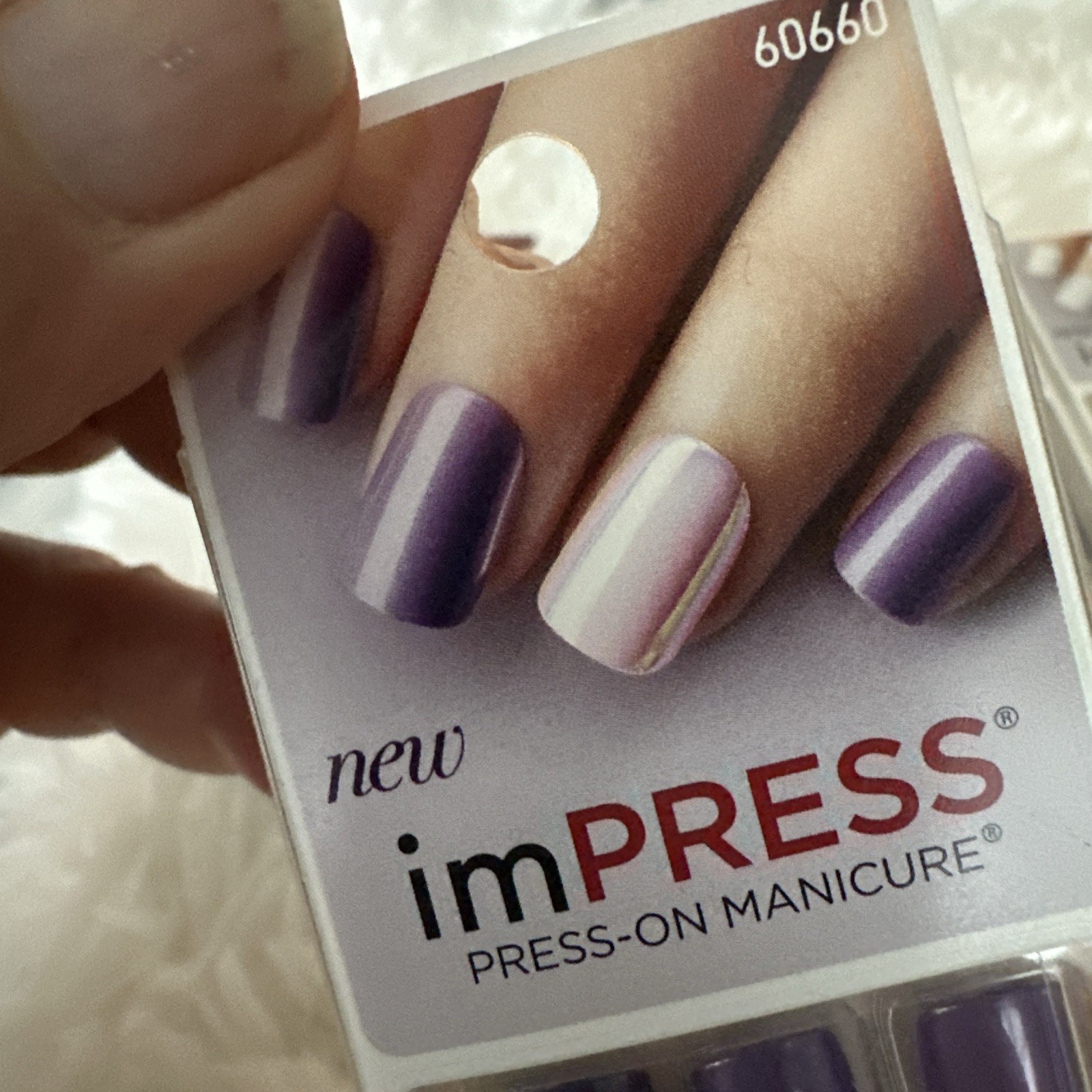 imPRESS Press on manicure Lot Of 4 Purple/Pink/White 30 Nails In Each Set
