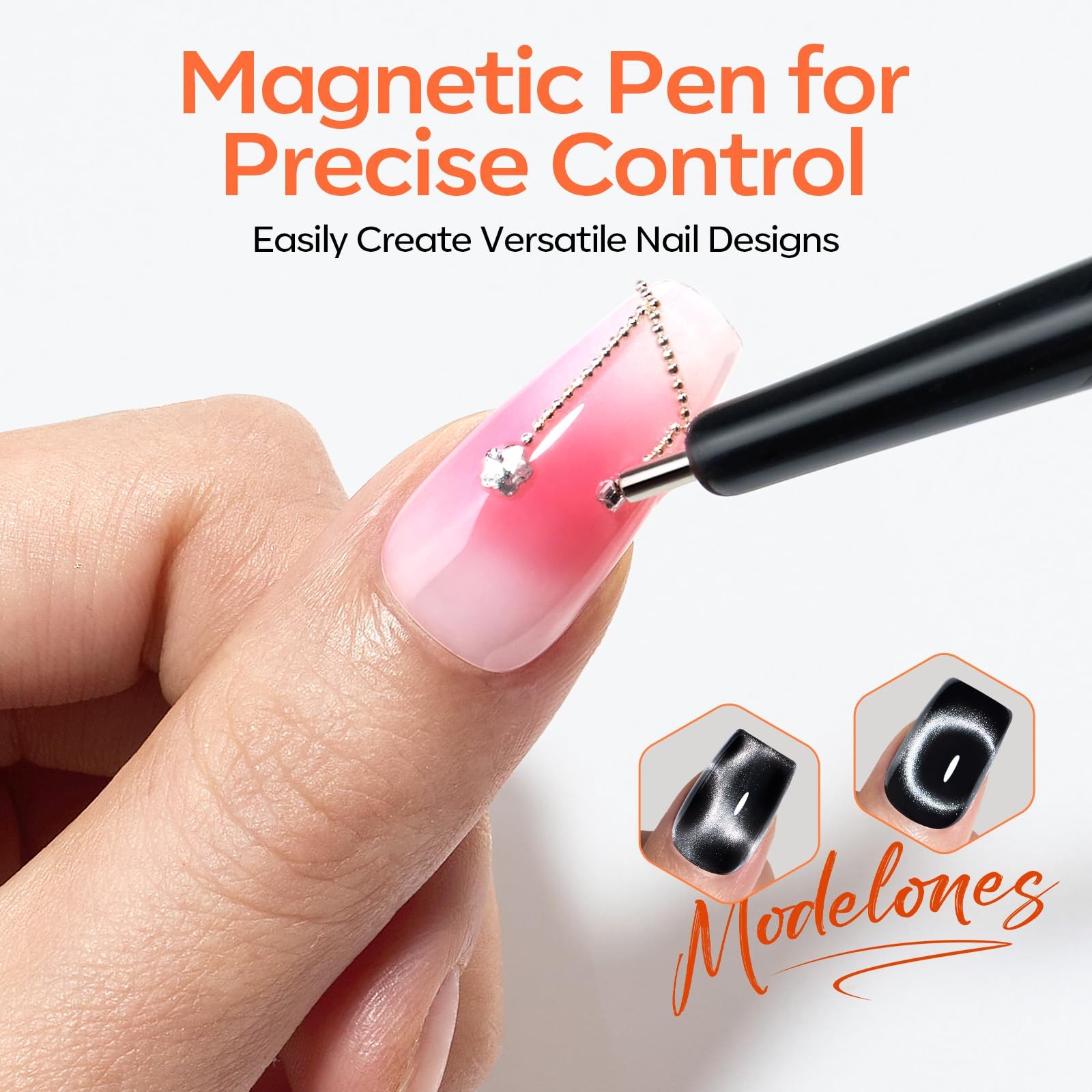 Cat Eye Magnet Set for Nails, Heart Cateye Powerful 3 IN One Magnetic Pen Nai…