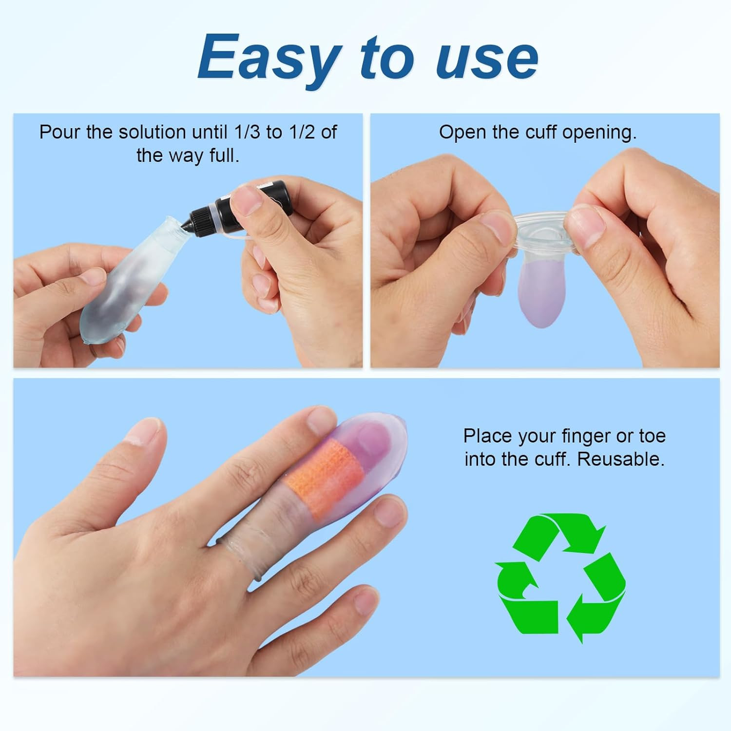 4Pcs Waterproof Finger Protectors, Reusable Silicone Finger Waterproof Cover Sle
