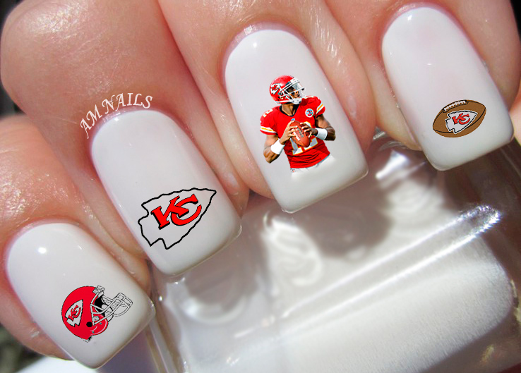 Kansas City Chiefs Nail Art Stickers Transfers Decals Set of 53 – A1320