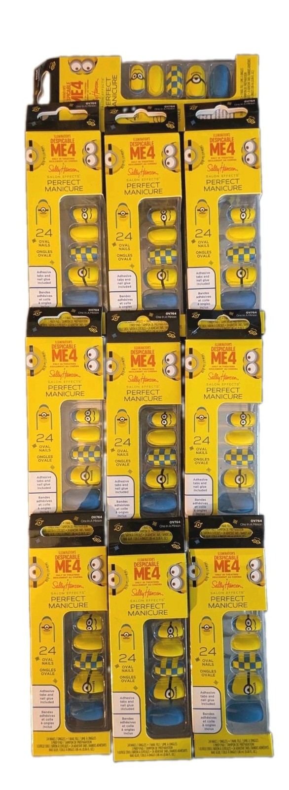 Sally Hansen Salon Despicable Me 4 – 24 Oval Press On Nails #OV764 Lot Of 10
