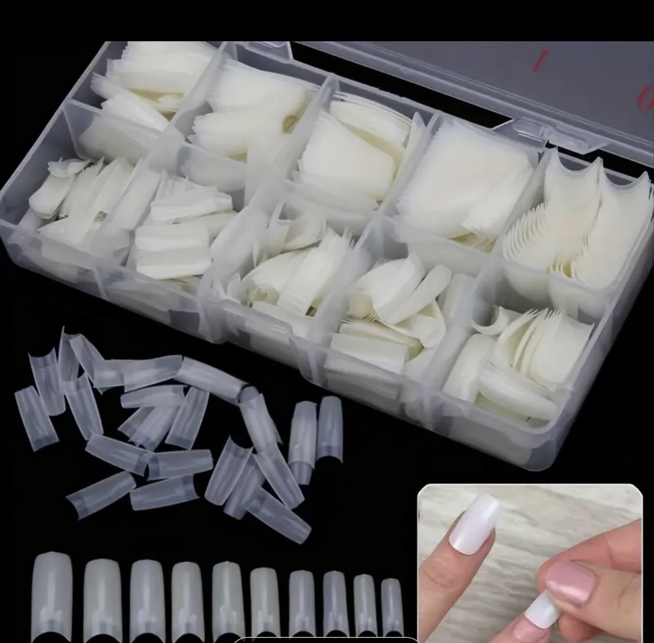 100pcs French Tapered Square Half Cover Fake False Nails Tips