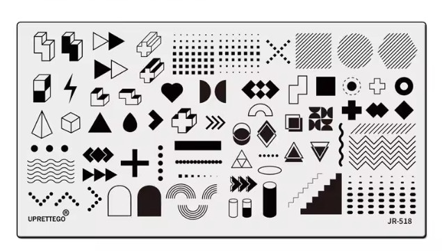 Geometry but Fun Nail Stamping Plate – New (JR-518)