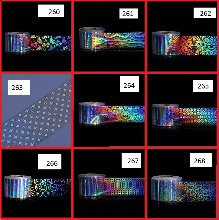 10- 50 Sheets Holographic Glitter Foil Nail Art Transfer Decor Tips Wraps Foil,