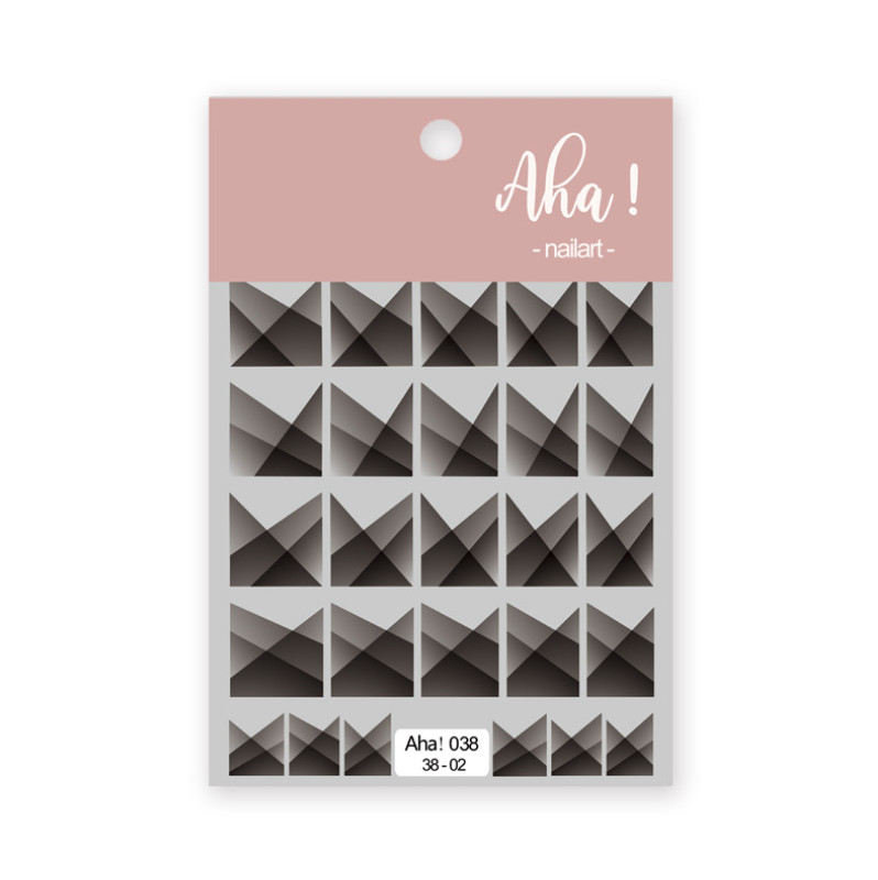 Black White French Nail Art Sticker Decal 3D Self-Adhesive Semi Transparent NS44