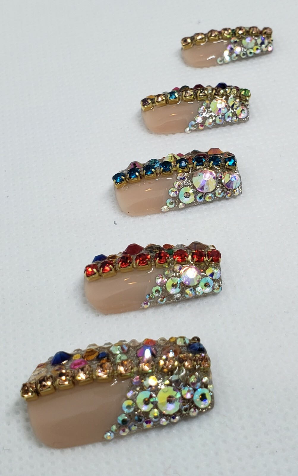 Press on nail💎Modern Bling Cleopatra💎Half French Square medium length