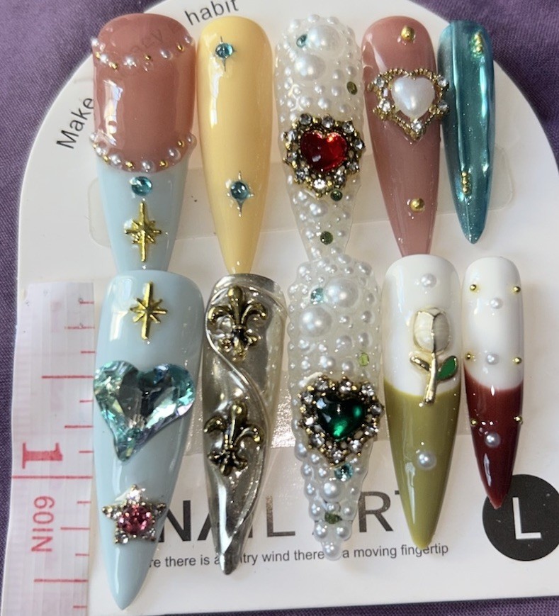 Acrylic Press-On Bling Nails