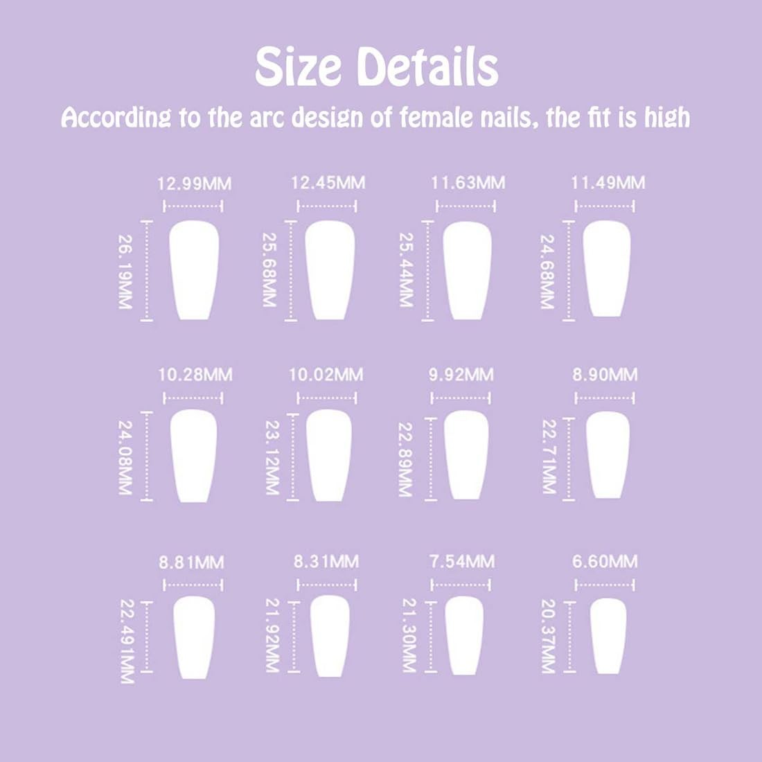 Square Marble Press on Nails Purple Short Medium fake Nail