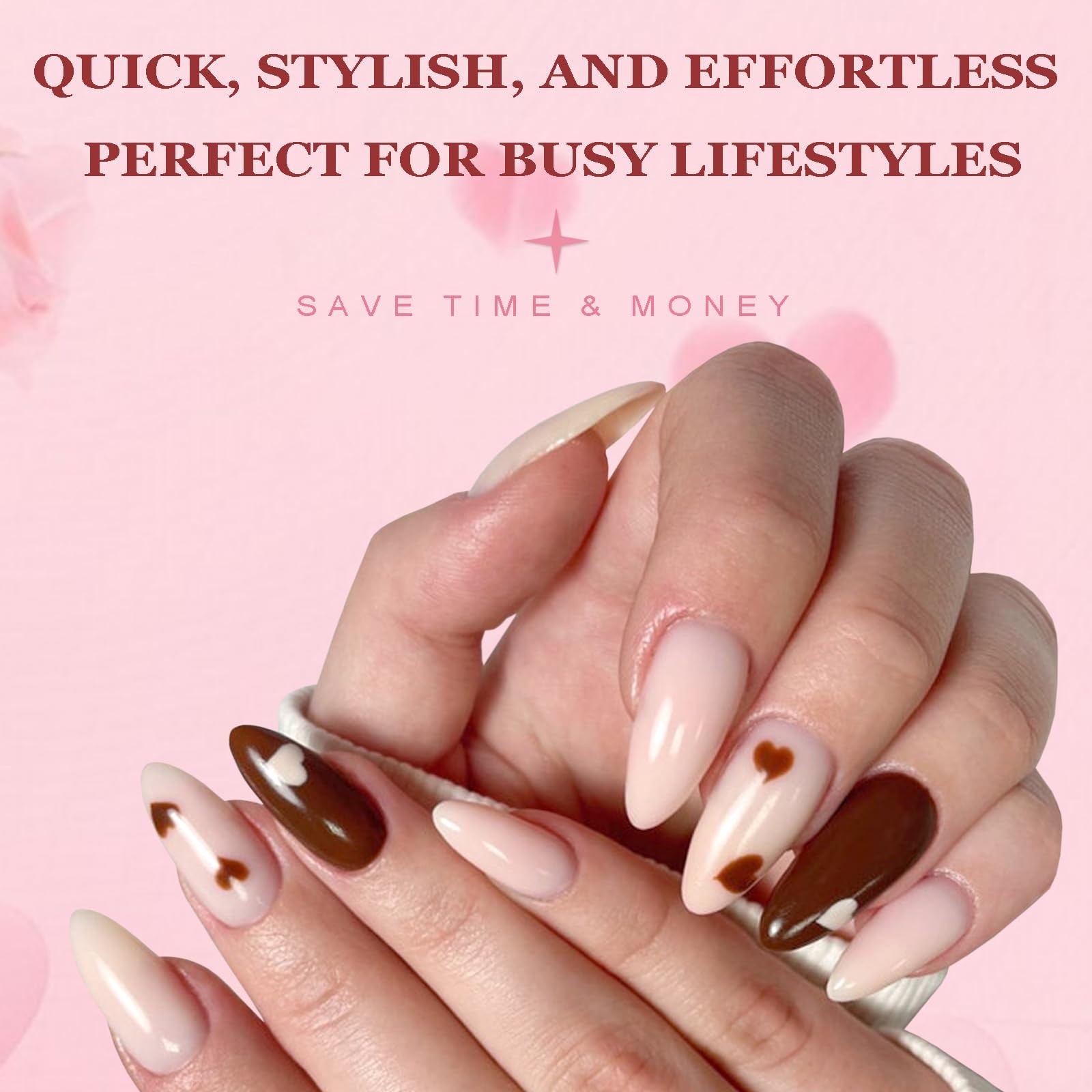 Almond Press on Nails Medium, 576pcs Almond Fake Nails Full Cover Glossy Medi…