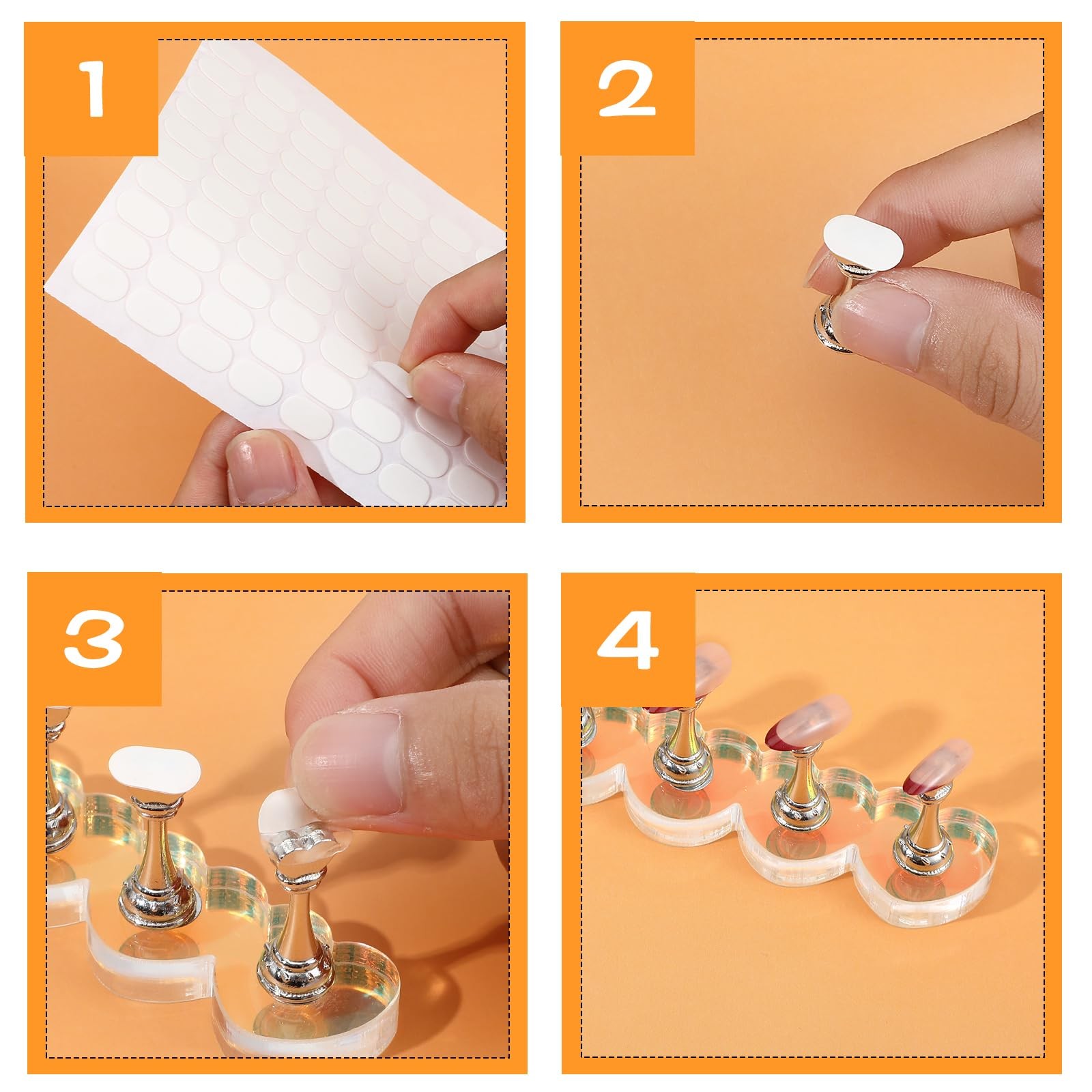 1200 Pcs Clear Double Sided Nail Sticky Tabs No Trace Poster Sticker Dots