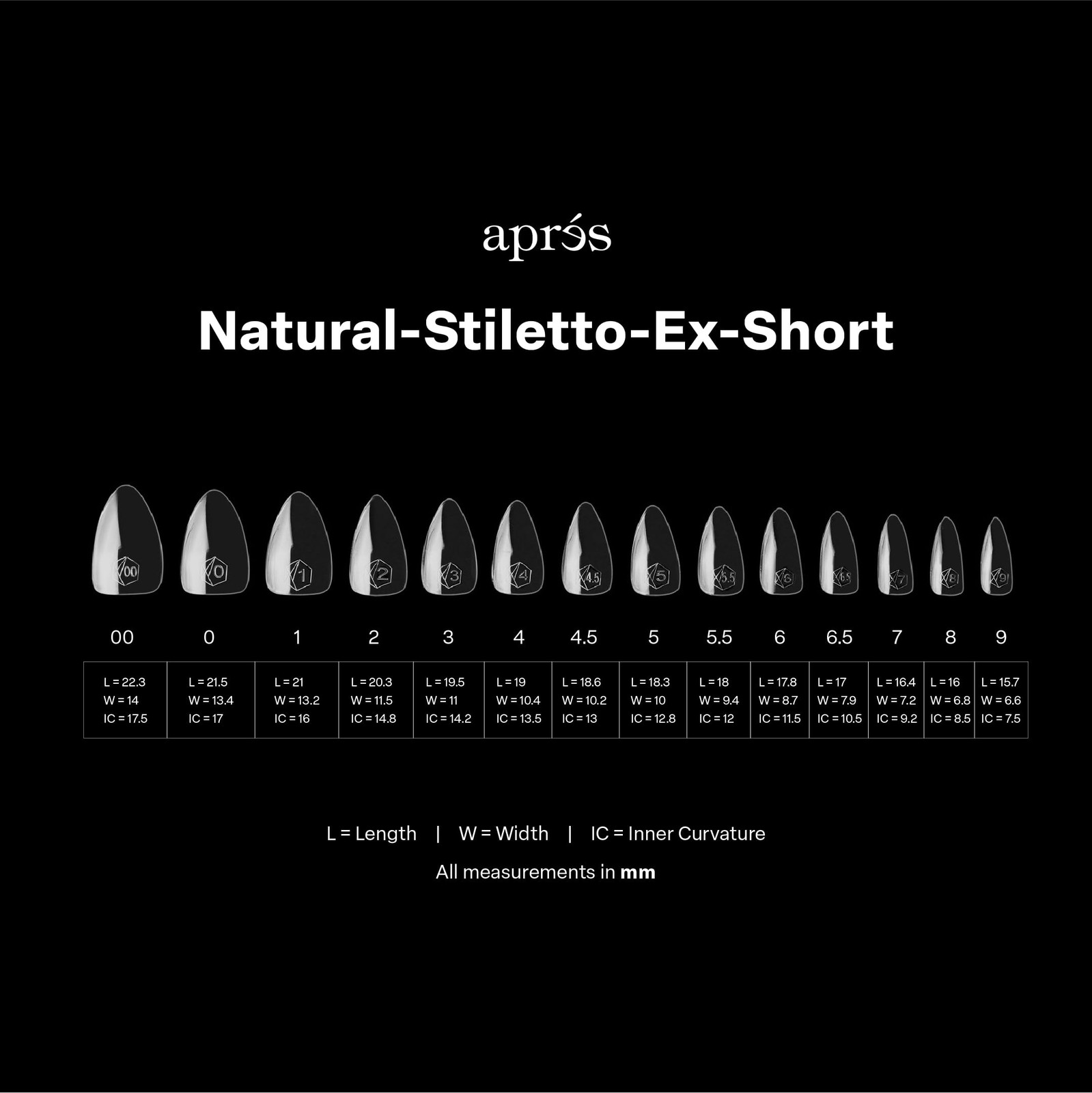Apres Gel-X® Stiletto Box of Nail Tips | 280 Gel-X Tips, Soft Tips, 14 Sizes …