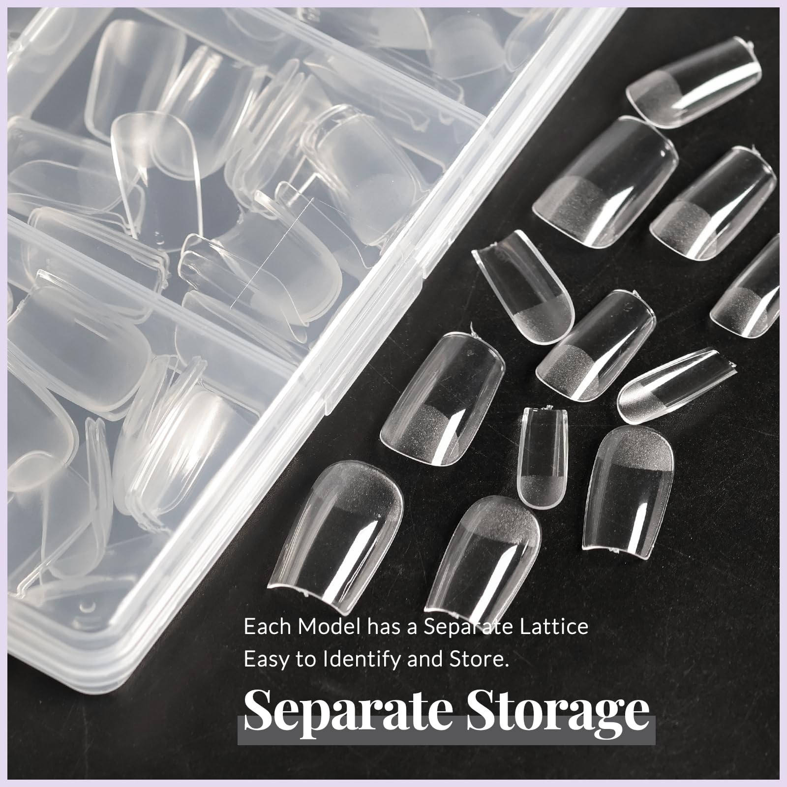 AddFavor Short Square Nail Tips, 360pcs Clear Nail Tips square Fake Nails Ful…