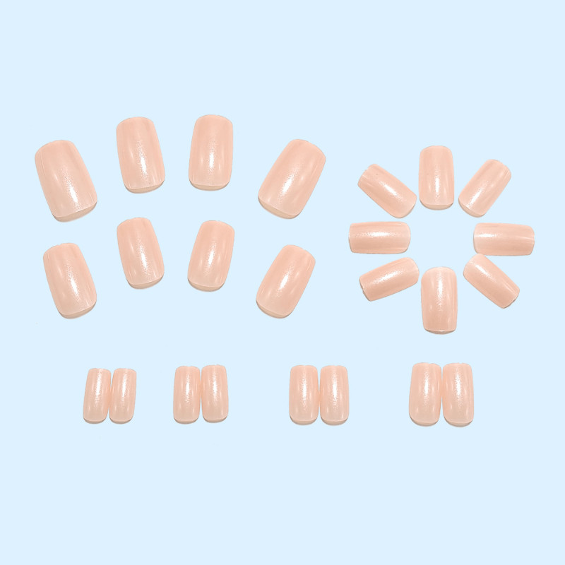 48Pcs Short Square Pink Cat Eye Press on Nails Chrome Glossy Elegant Daily Wear