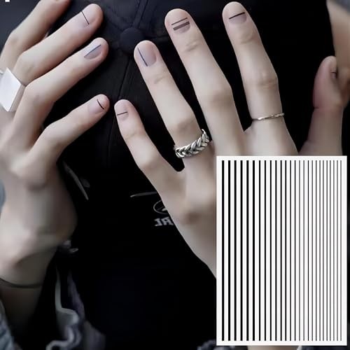 4 Colors ins Minimalist Style Nail Stickers,French Line Nail Art French Lines