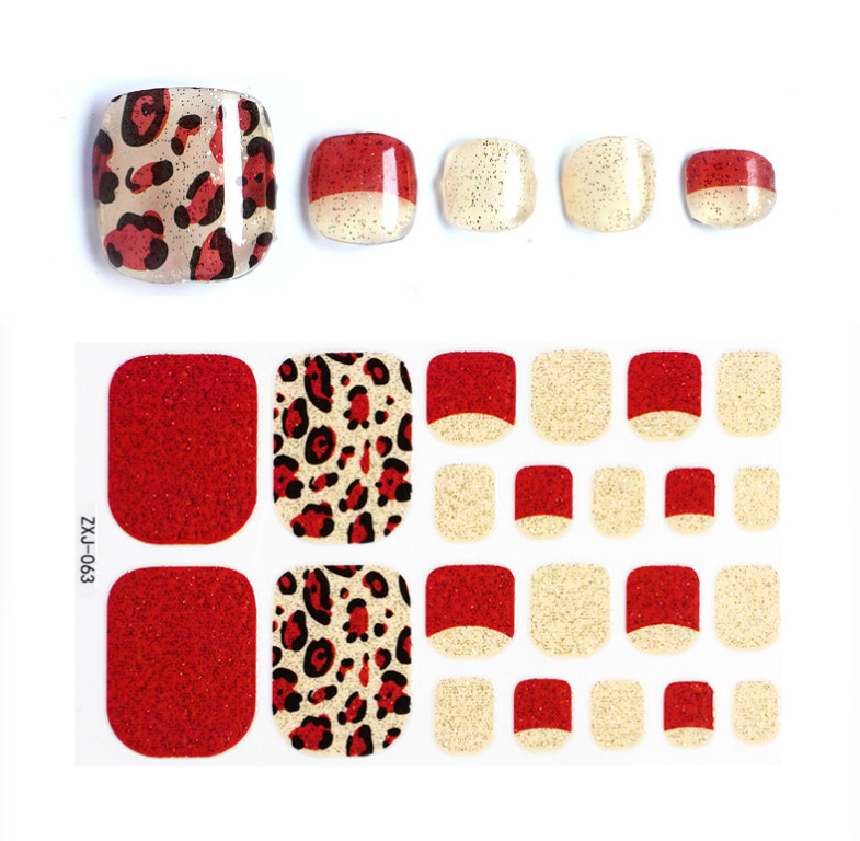 Fashion Summer 3D Toe Nail Stickers Wrap Manicure Art Self Stick Decor NS21