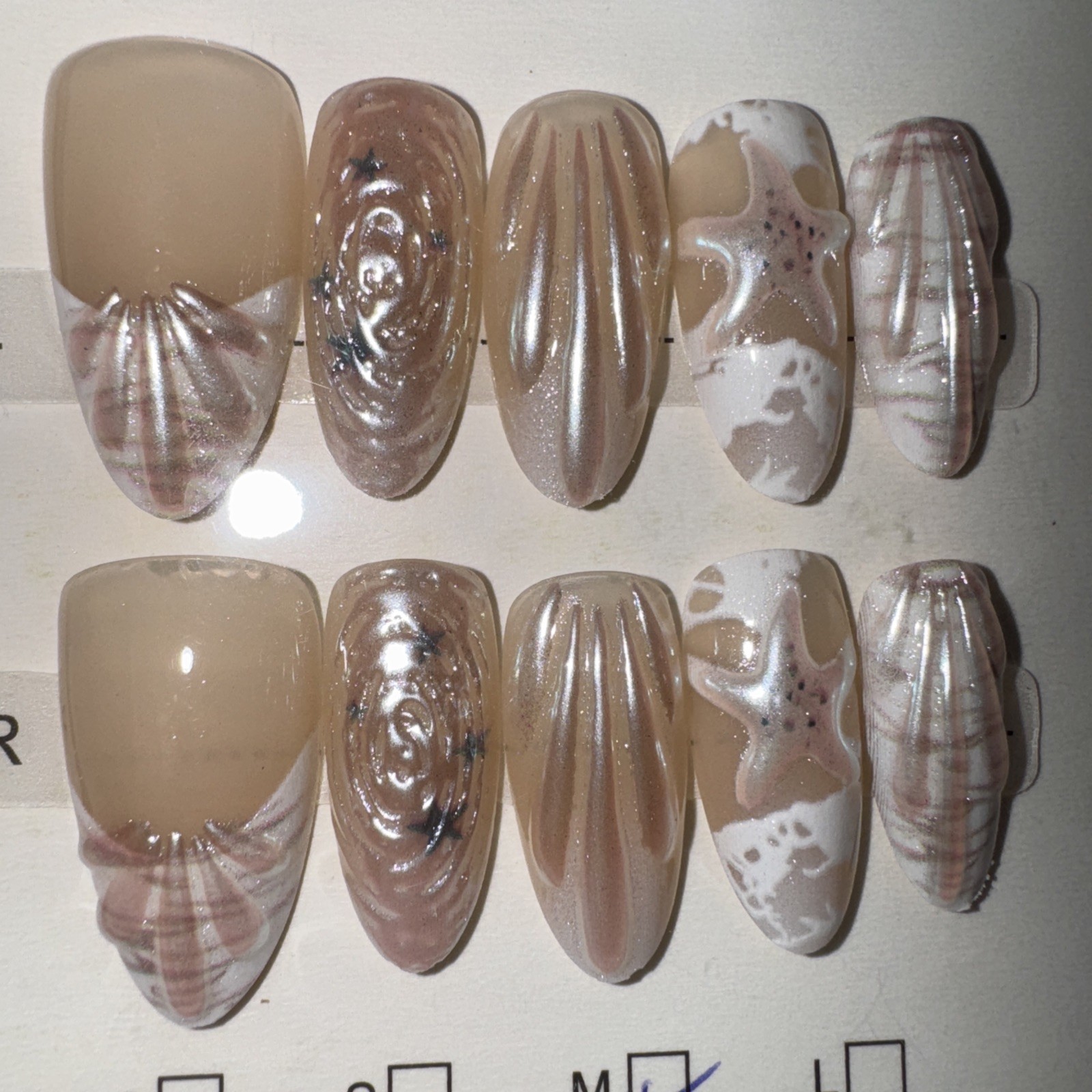 4 Packs Of 10pcs Almond Press On nails | 3D Unique Designs| Size M | Reusable 12