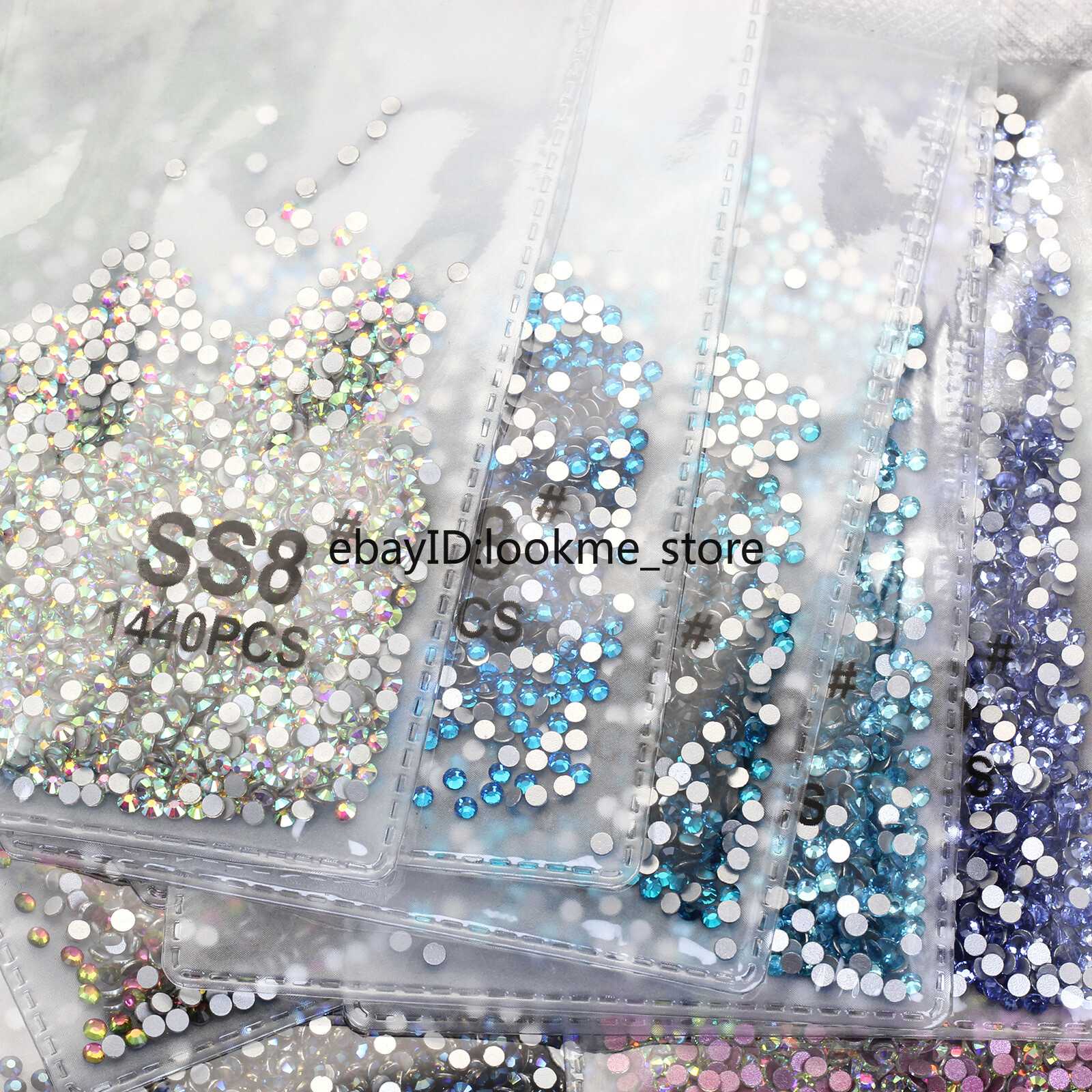 1440pc 2.5mm (ss8) Crystal Glass Rhinestones Flatback Gems Nail Art Crafts Decor