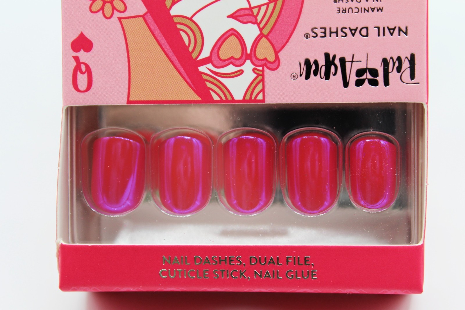 Red Aspen Pink/Purple Press-On False Nails- Short Square- Lot of 4
