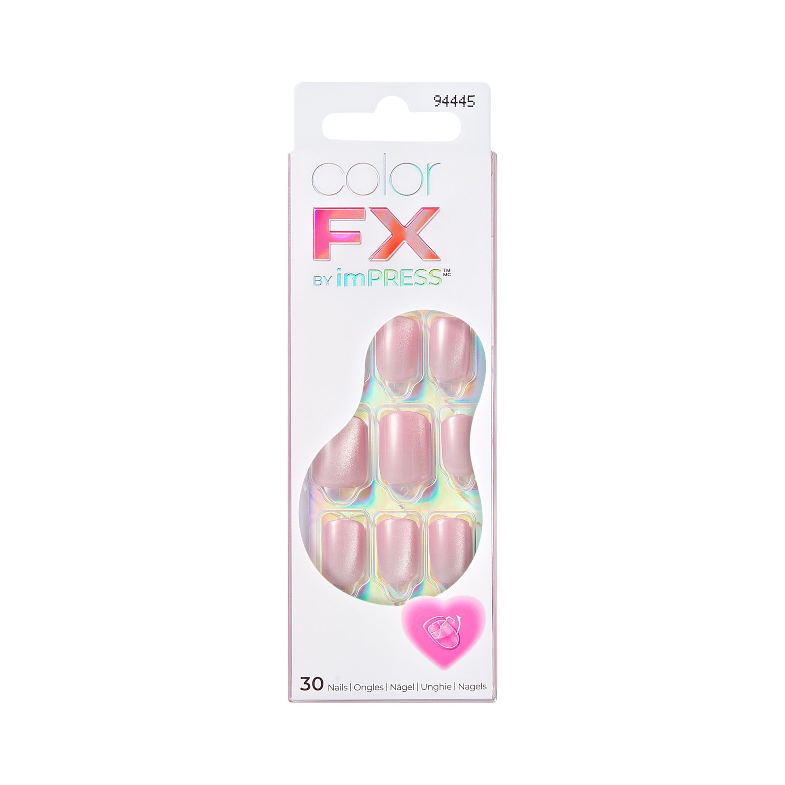 KISS colorFX by imPRESS Valentine’s Day Press On Nails, Short, Pink