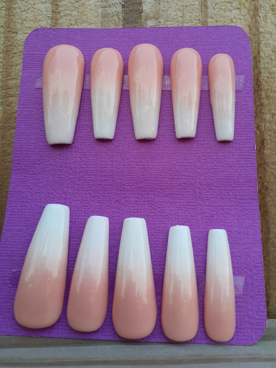 Babyboomer Nude White Ombre Two Tone Press on Nails Classic Nails
