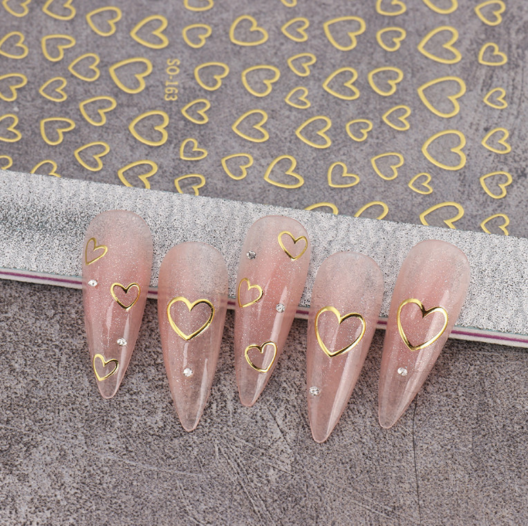 4Pcs 3D Nail Art Stickers Decals Transfers Valentines Day Love Hearts DIY NS44