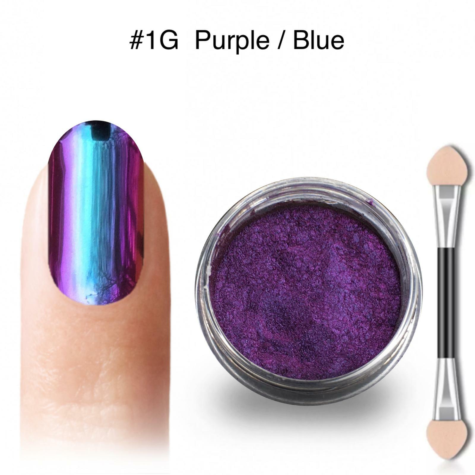 Nail Chameleon Chrome Powder Ultra Colour Shifting Mirror Effect Nails Turquoise