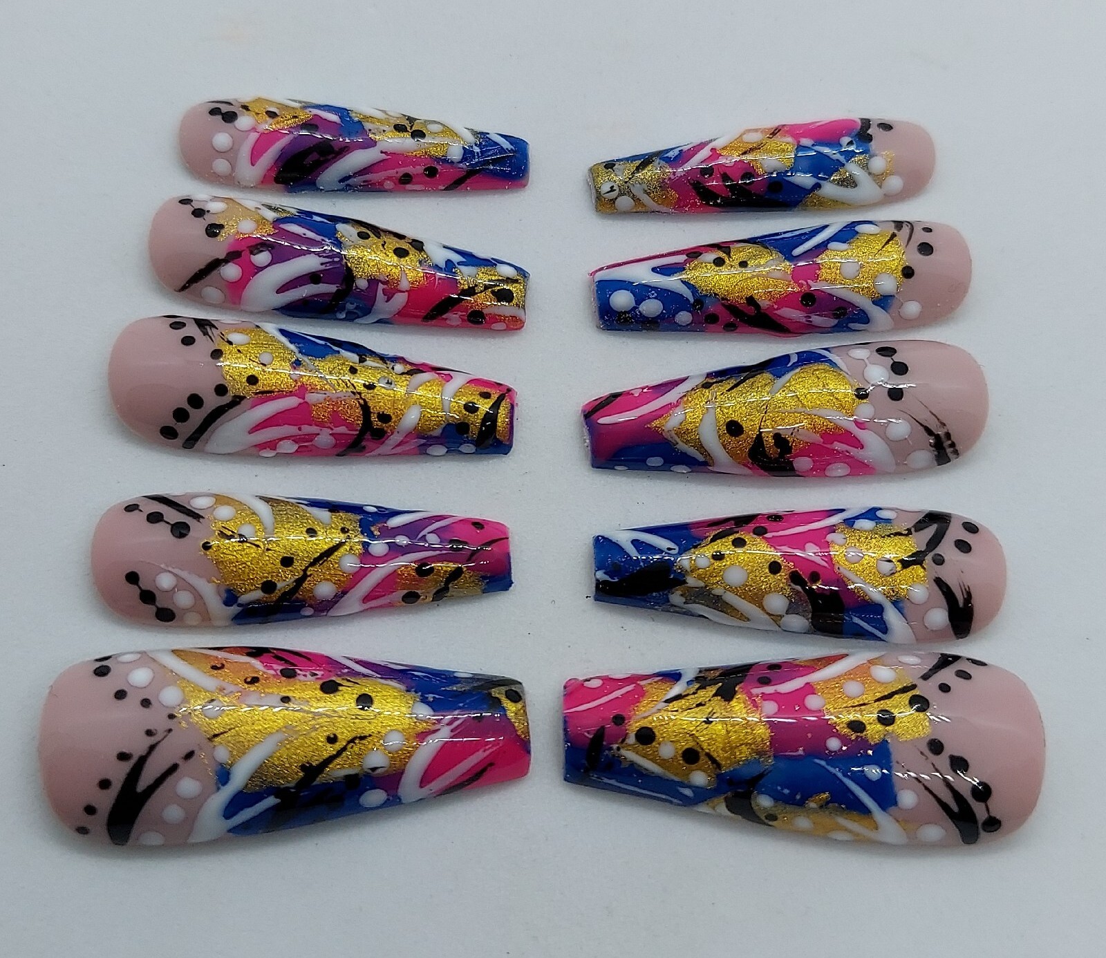 90’s Inspired Freaknik Colorful Summer Nails Spring Wedding Rainbow Nails