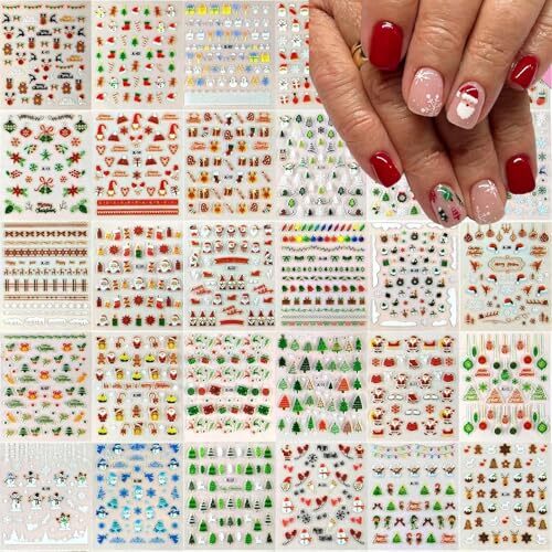 3000Pcs Christmas&Halloween Nail Stickers 60 Sheets Halloween AUG10 Aug10-15