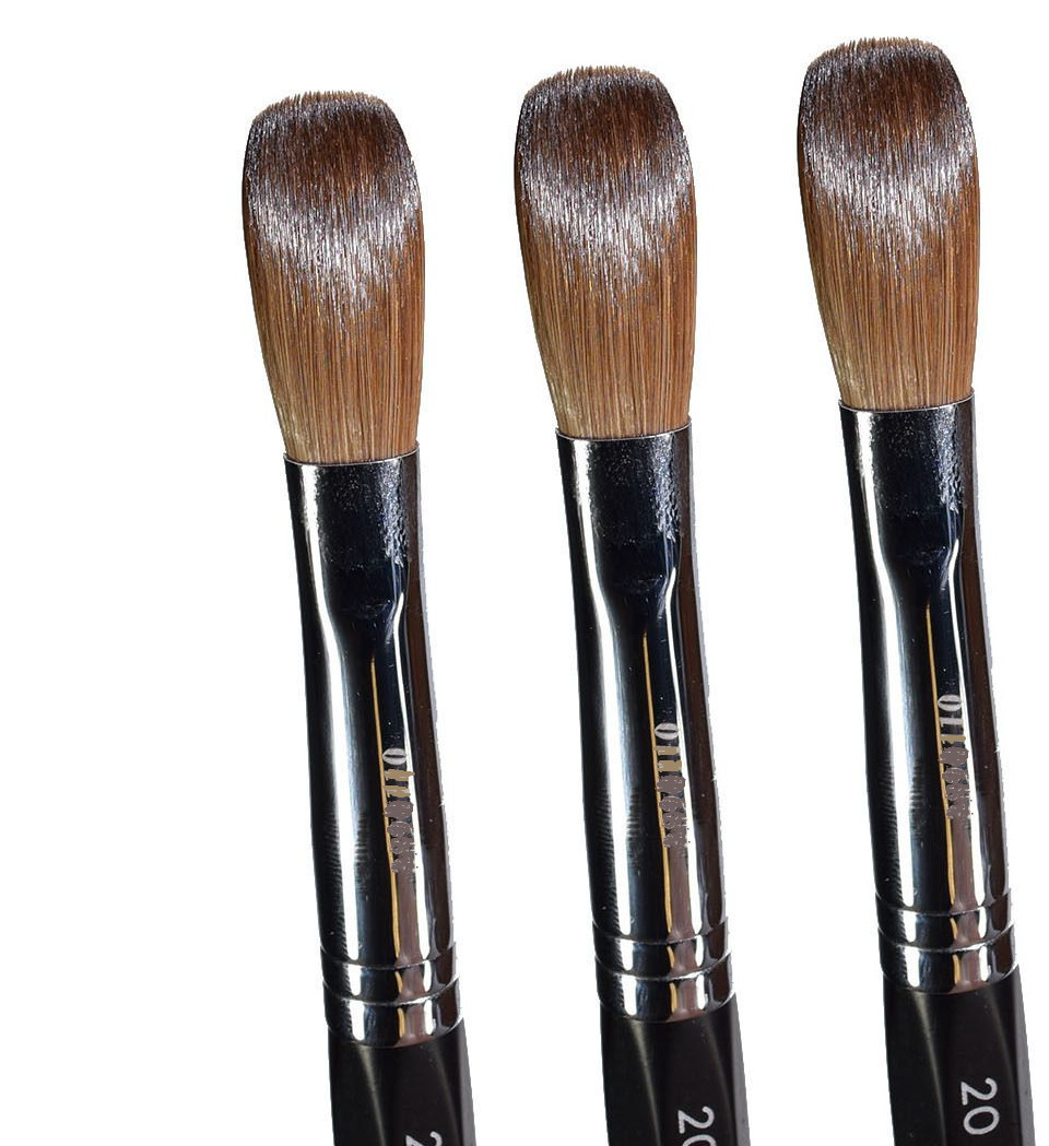 Six Angles- Black Petal Kolinsky Acrylic Nail Brush for Manicure Powder(CRIMPED)
