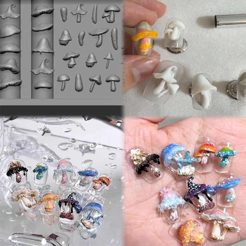 Flexible Nail Stamping Mold Mushroom Manicure Mould for Nail Art Enthusiasts