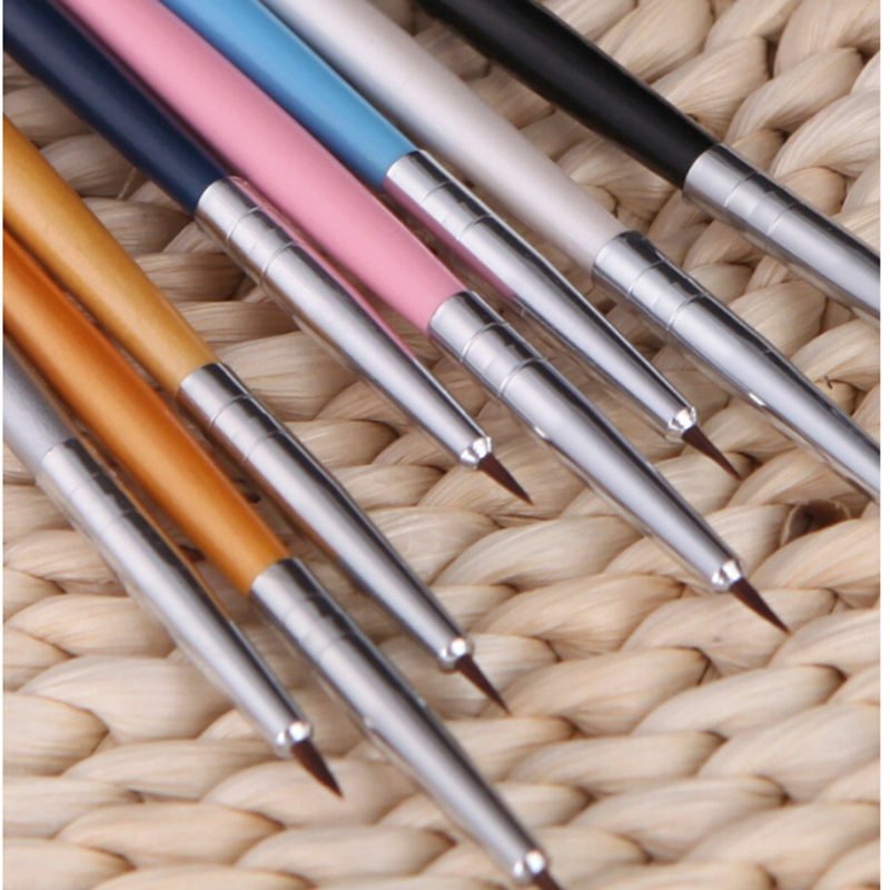 12pcs Tiny Acrylic Nail Art Tips Liner Painting Drawing Colorful Brush Pen Tools