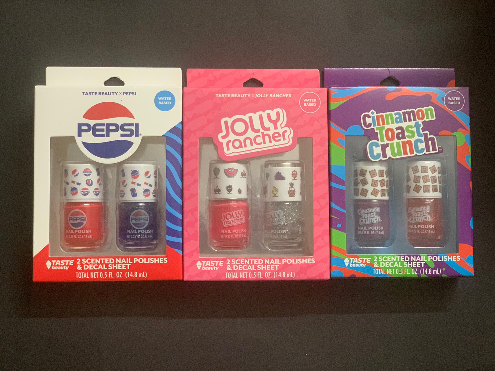 Cute fun girls water-based scented nail polish & Decal sheet 6 Pack Great Gift!