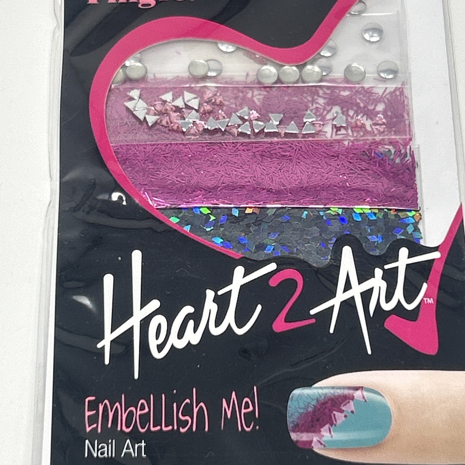 NEW Fing’rs Heart 2 Art Embellish Me Nail Art Stud Rhinestone Confetti #33038