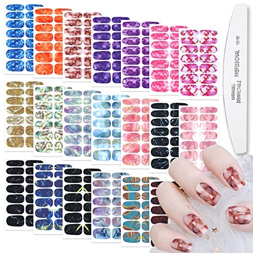 20 Sheets Marble Nail Polish Stickers – Peel & Stick Nail Marble Design-1