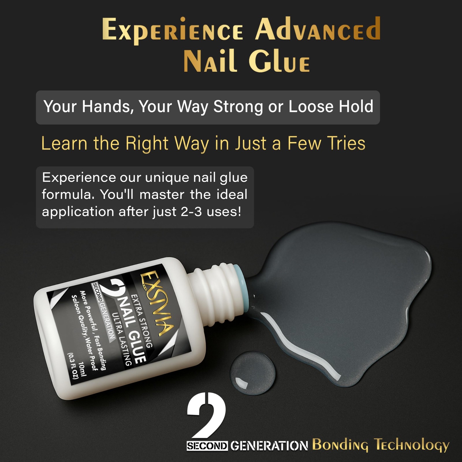 Super Strong Nail Glue for Press On Nails, Acrylic Nails & Tips clear