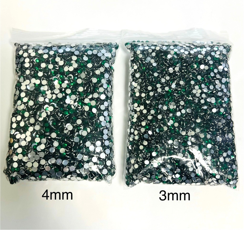 Emerald Green Crystal Rhinestones Flat Back Round Jewelry Crafting Gem Multipack
