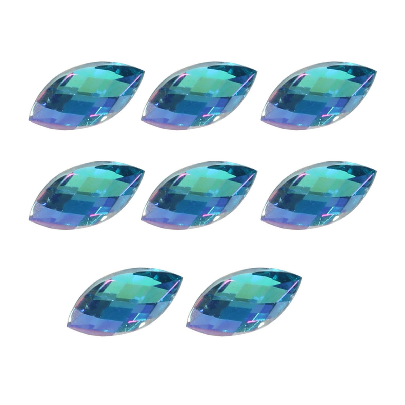 ¦Colorful Horse Eye Shape Acrylic Rhinestones Flat Back Art Accessories(Light