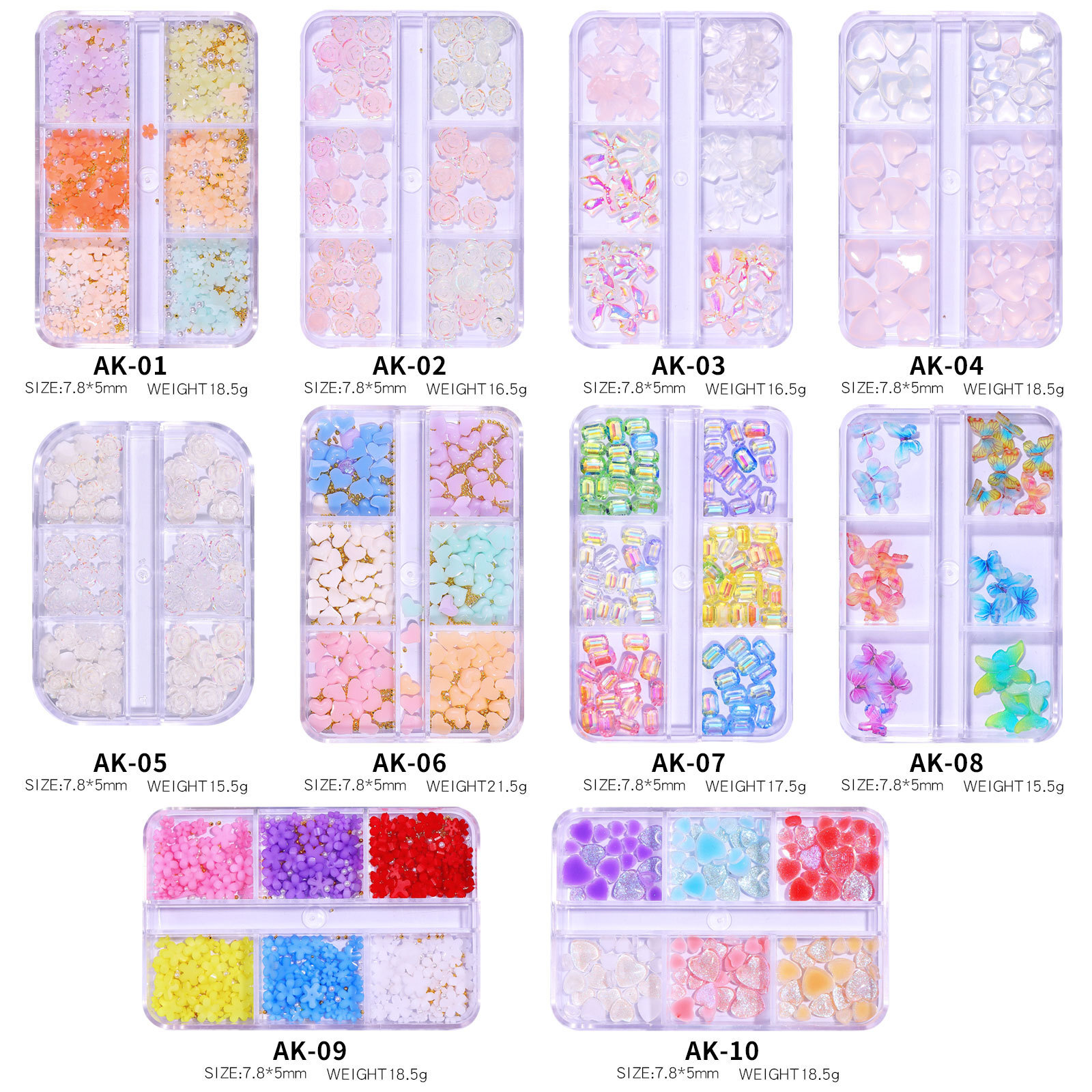Mixed 3D Pearl Flowers Nail Decoration DIY Metal Beads Acrylic Nails Art Gem