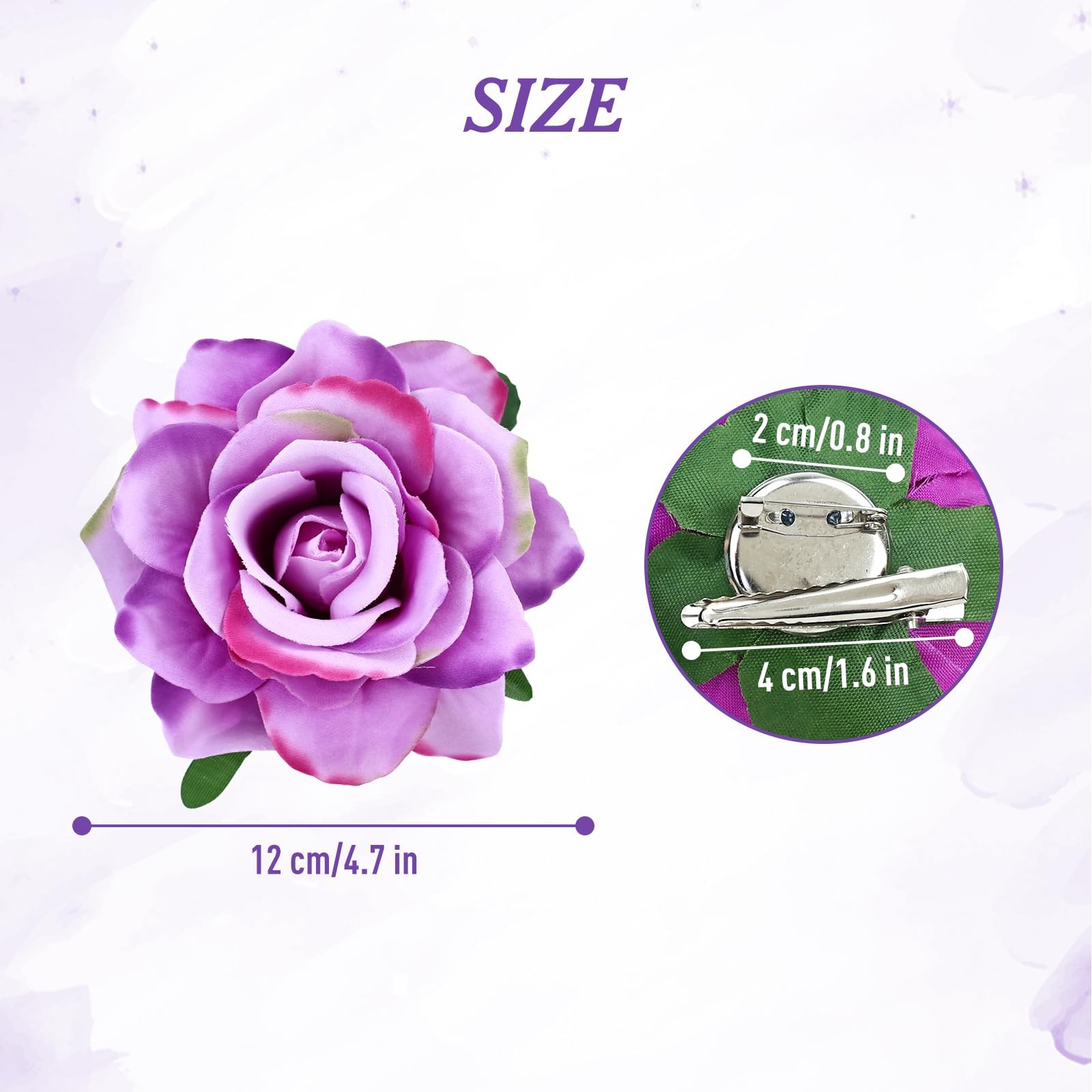 inSowni 16 Pack Realistic Big Rose Flower Hair 1 Count (Pack of 16), 16PCS S1