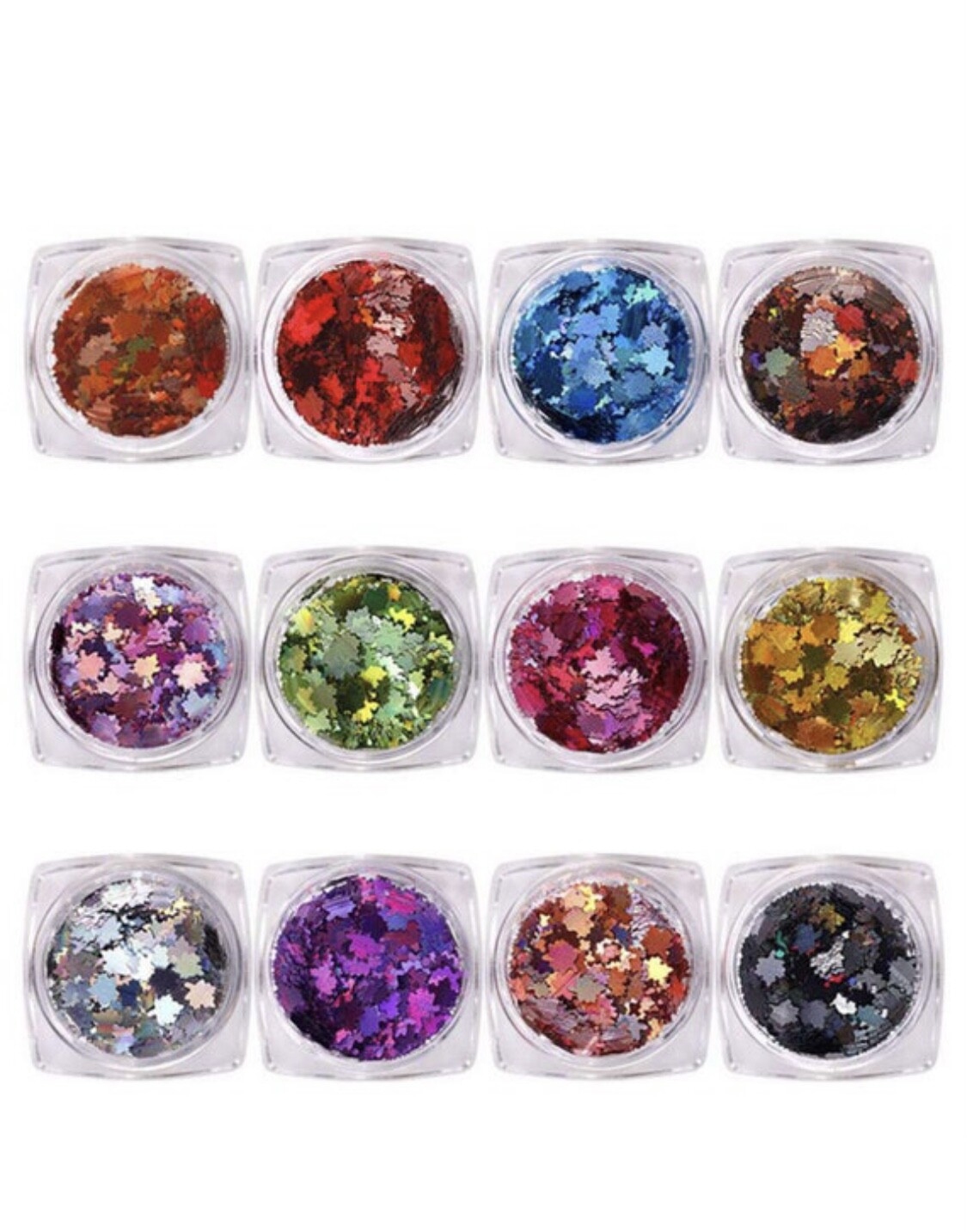 Maple Leaf Sequins – Chameleon Nail Art Flakes Manicure Decorations 12pck