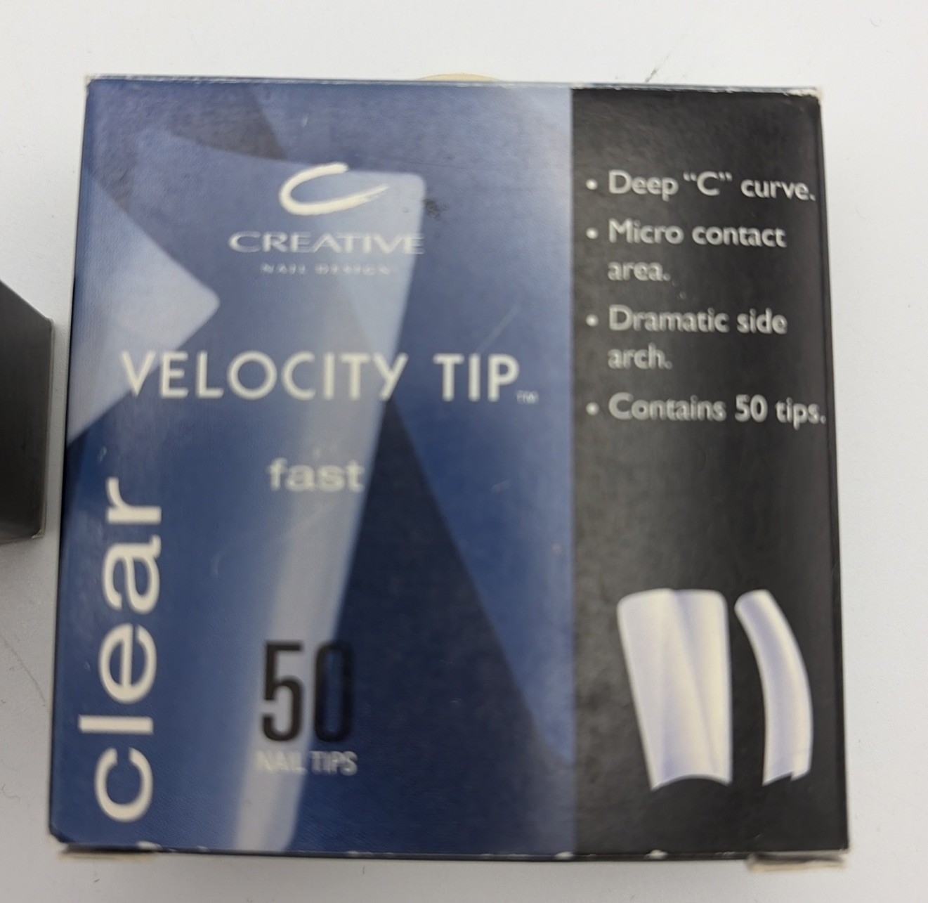 Lot Of 2 CND Velocity Clear NAIL TIPS for Acrylic UV Gel Size #1 50 Refill X2