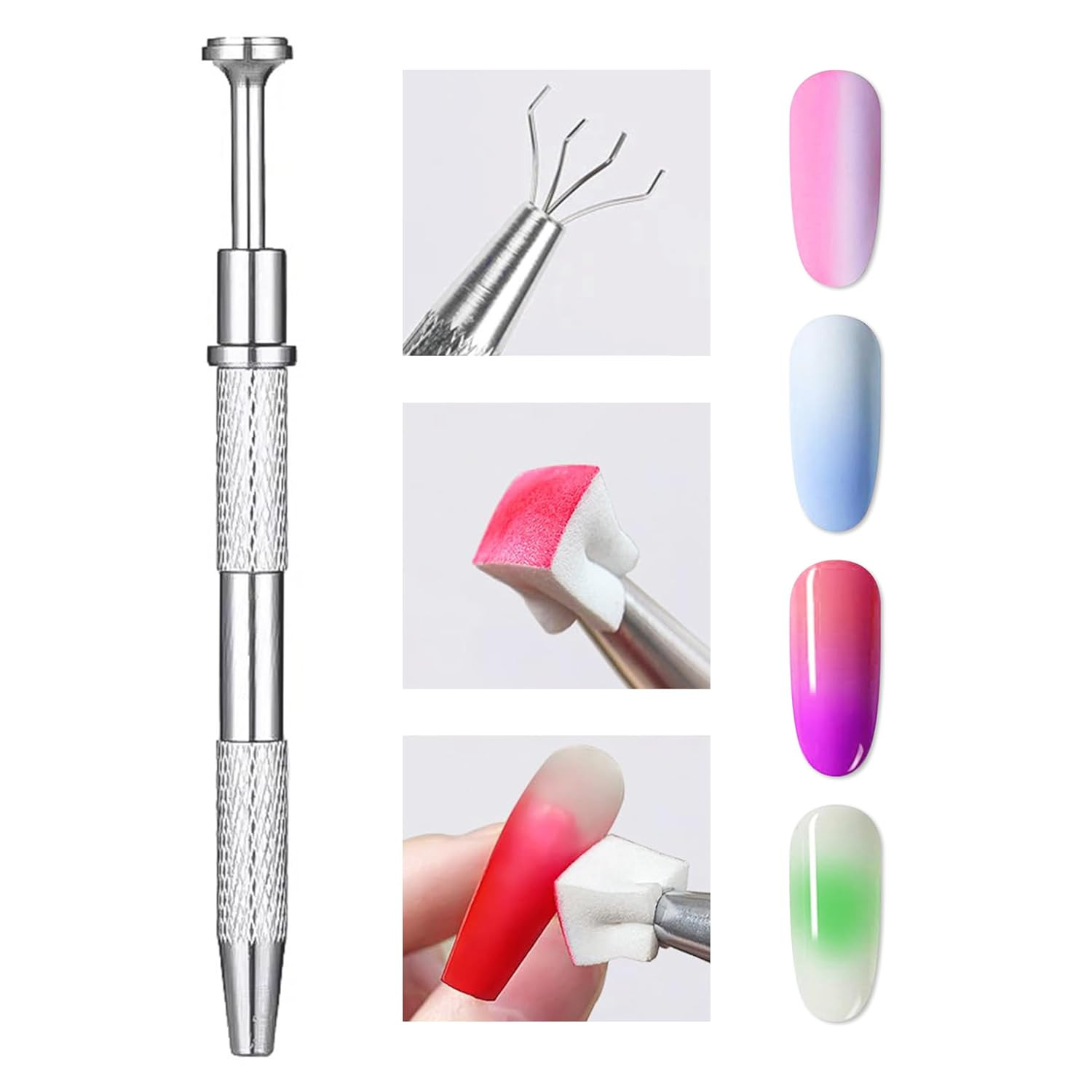Nail Sponges Set for Ombre Gel,Nail Art Tools Set-50Pcs Colorful Nail Sponges wi