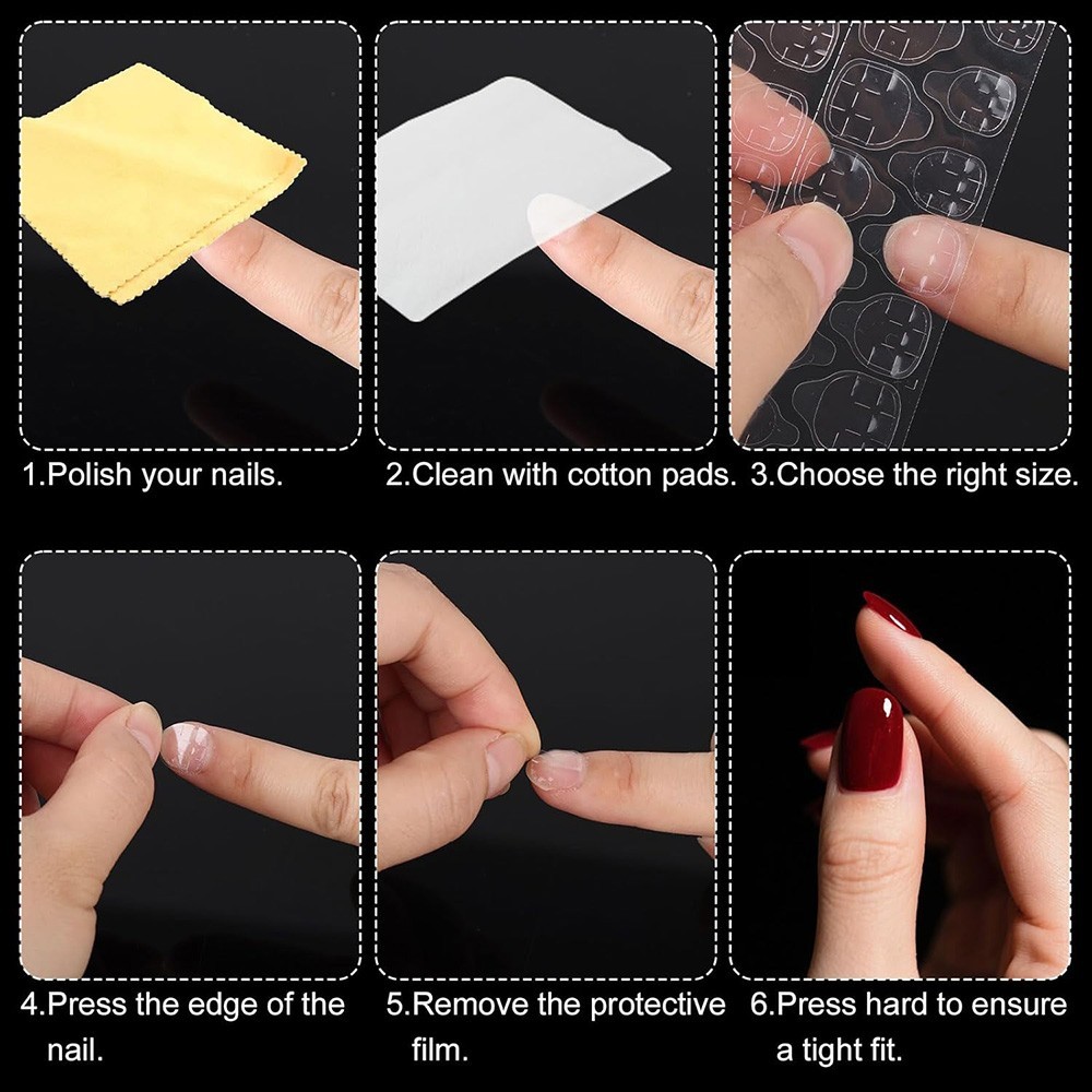 Double-Sided Nail Glue Tape Sticker Adhesive Tabs for Press on Nails Waterproof