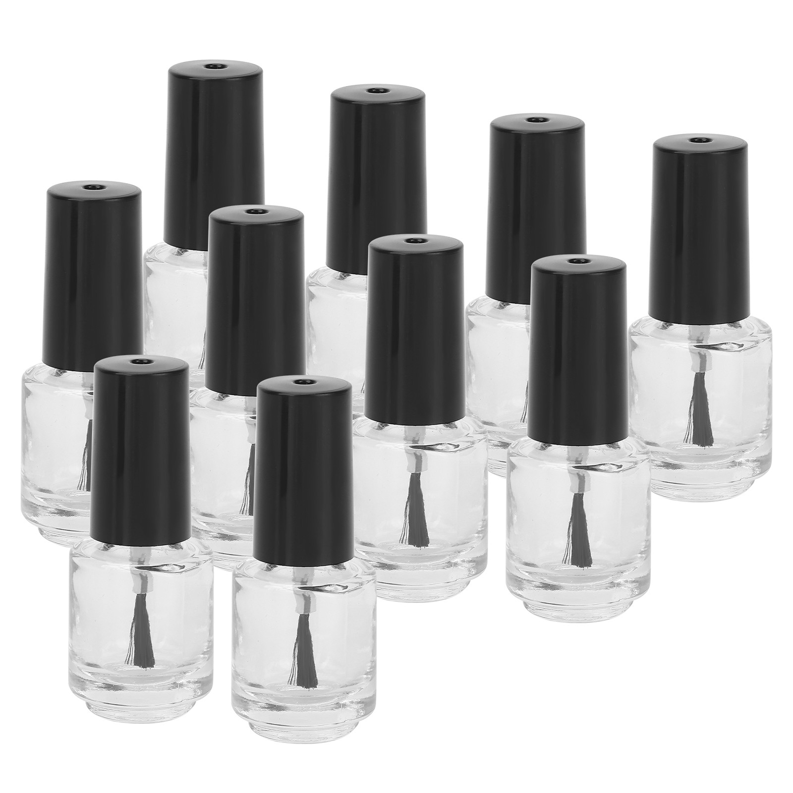 10pcs Empty Nail Polish Bottle With Brush Cap For DIY Use Excellent