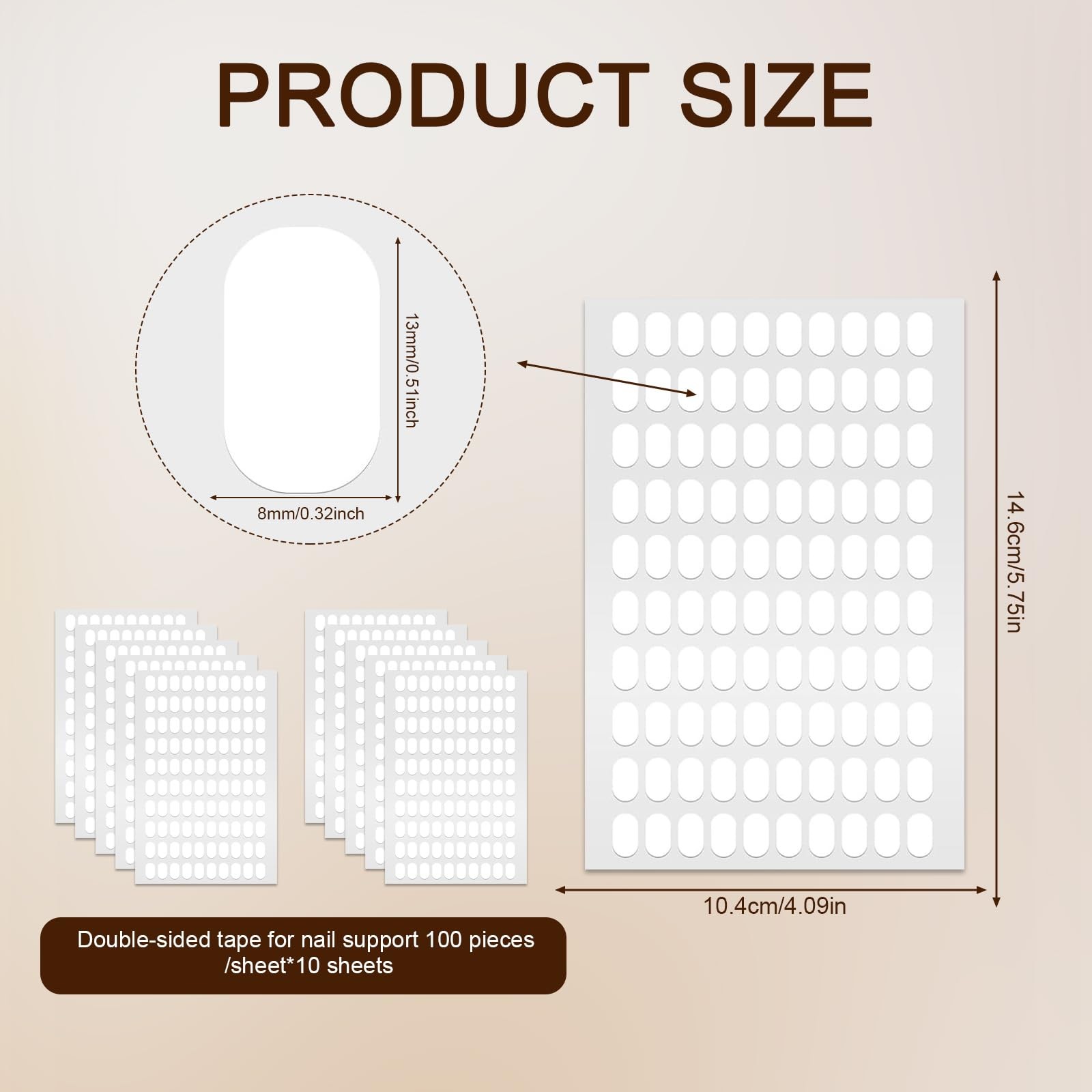 1000 Pcs False Tip Double Sided Adhesive Tapes, Pre-Cut Nail Display Strips, …