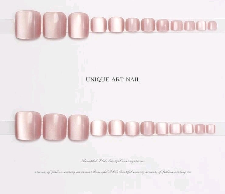 Amazing Gel Look Ultra Smooth Pink Press on Toenails Short Square 3, 24ct Boxes