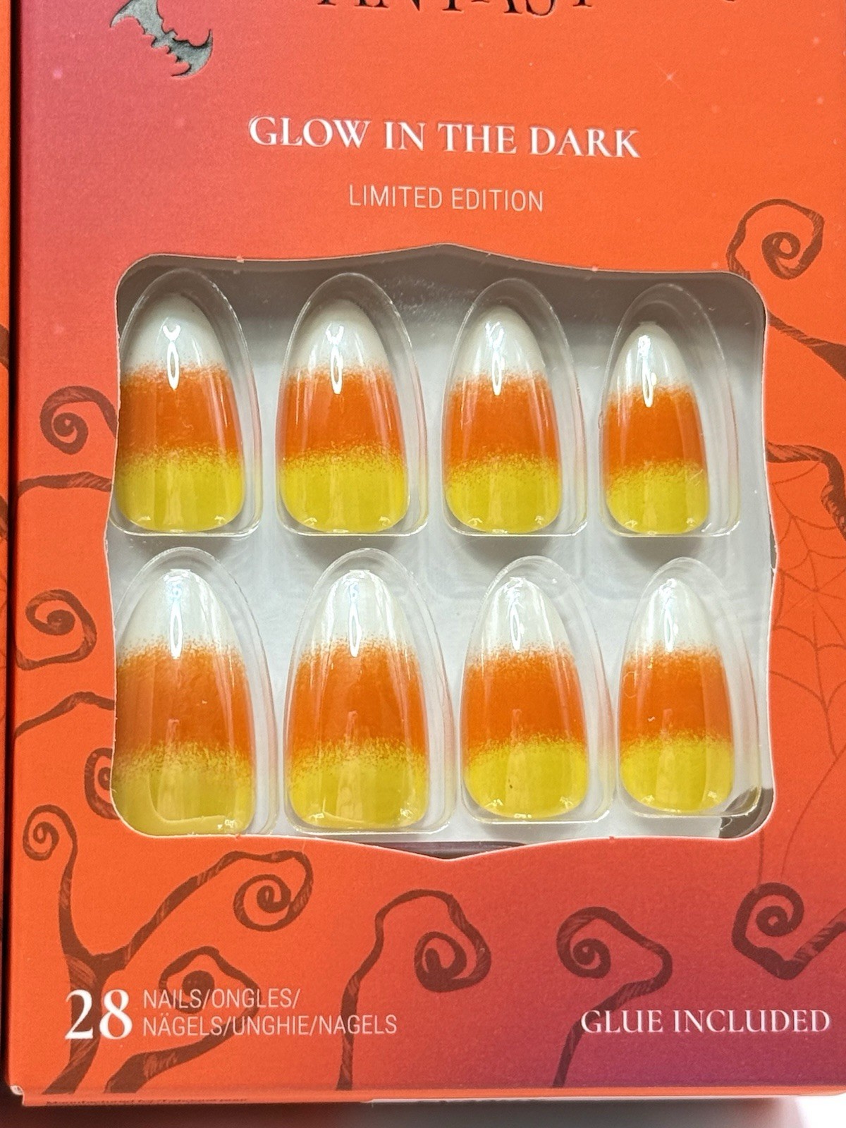 Kiss Voguish Fantasy Press-On Nails Halloween Medium Candy Corn 20602 Lot Of 2