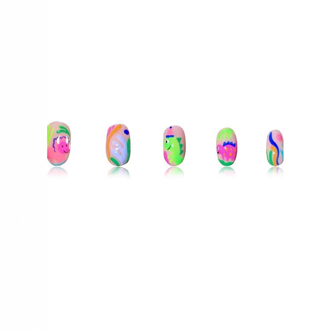 Summer Fish Plant Nail Art Stickers Vibrant Manicure Decals